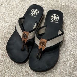 Tory Burch, wedge, flip-flops